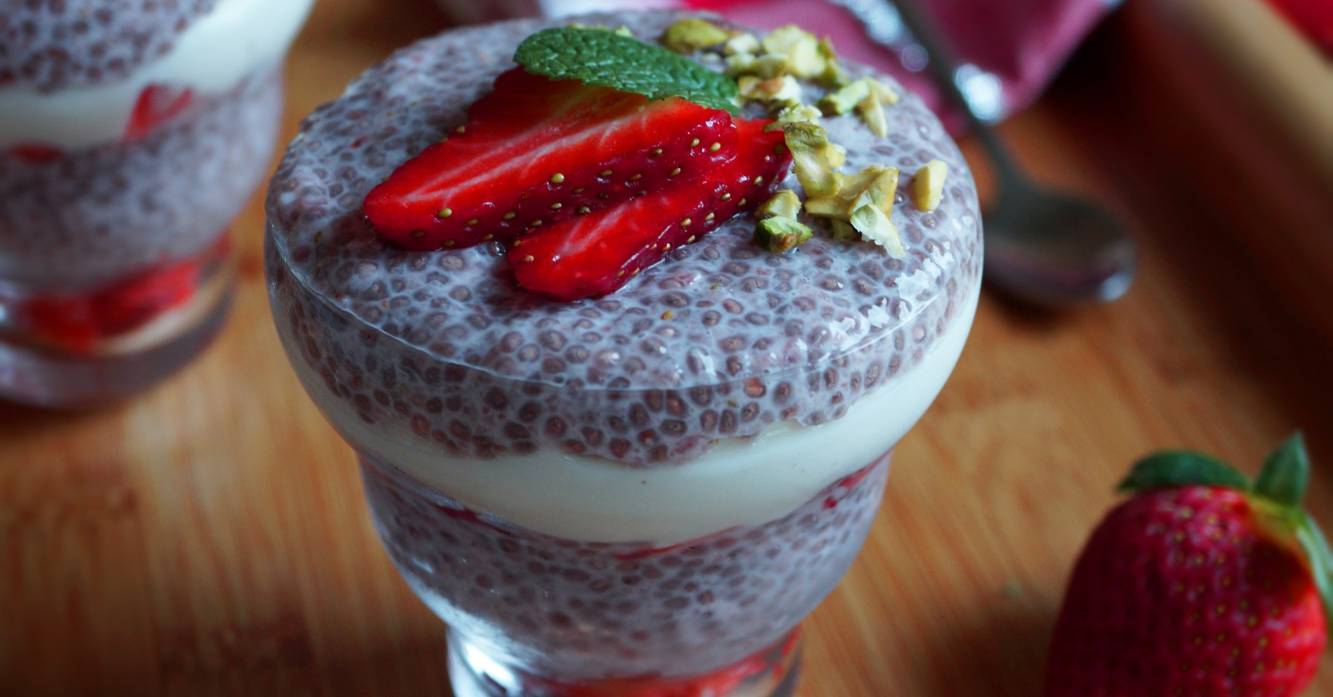 Layered Strawberry Chia Pudding Recipe | myfoodbook | Healthy chia seeds recipe